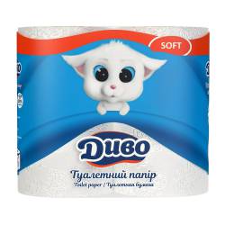 Туалетная бумага «ДИВО Софт» (Упаковка 4 шт) 51356 Київський картонно-паперовий комбінат