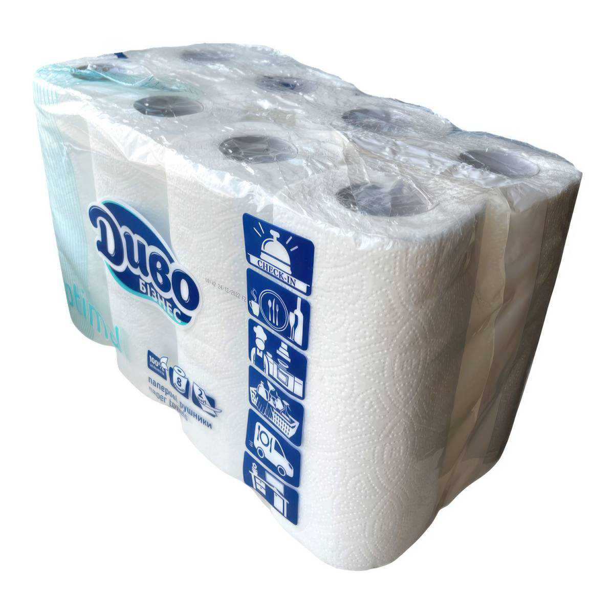 Полотенца на гильзе целлюлозные «ДИВО» Бизнес Optimal (Упаковка 8 шт) 51341 Київський картонно-паперовий комбінат