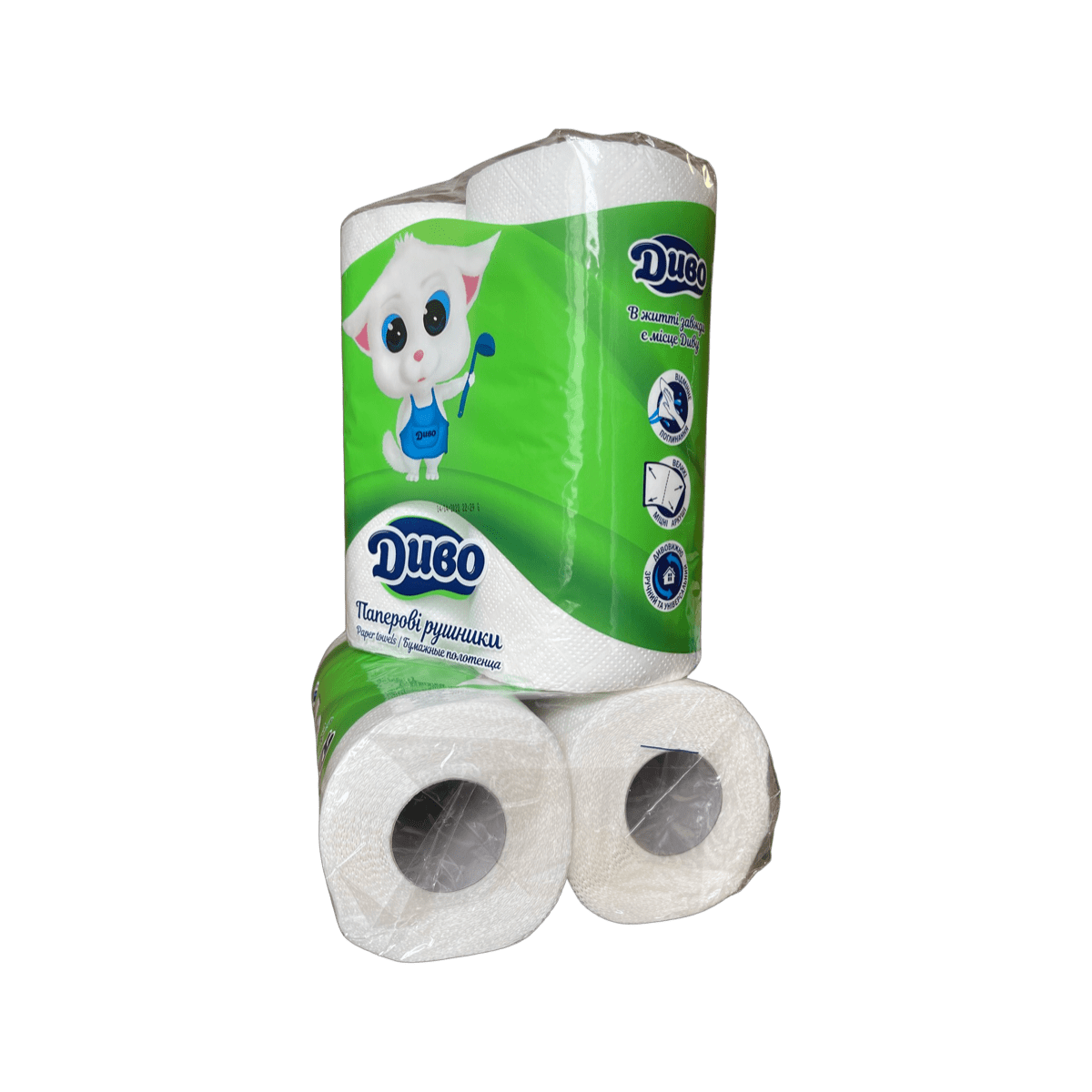 Рушник на гільзі «ДИВО», 50 відривів (Упаковка 2 шт) 51388 Київський картонно-паперовий комбінат