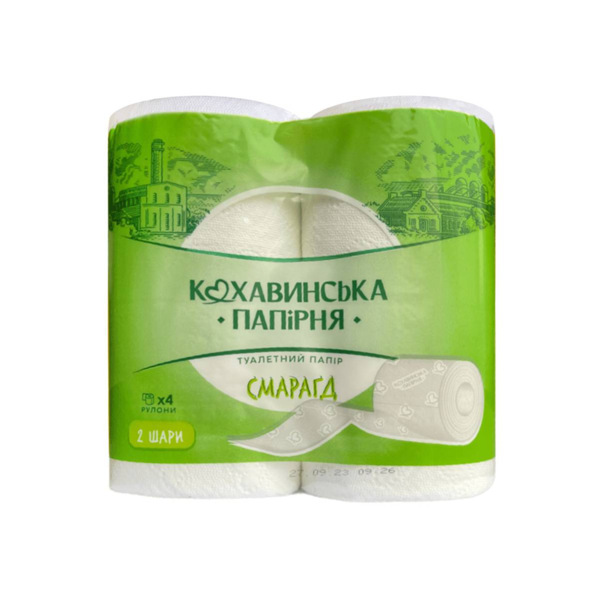 Туалетная бумага на гильзе «Смарагд» (Упаковка 4 шт) 51360 Кохавинська паперова фабрика