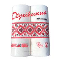 Рушник паперовий “Обухівський” целюлозний на гільзі, 38 відривів (Упаковка 2 шт) 51339 Київський картонно-паперовий комбінат