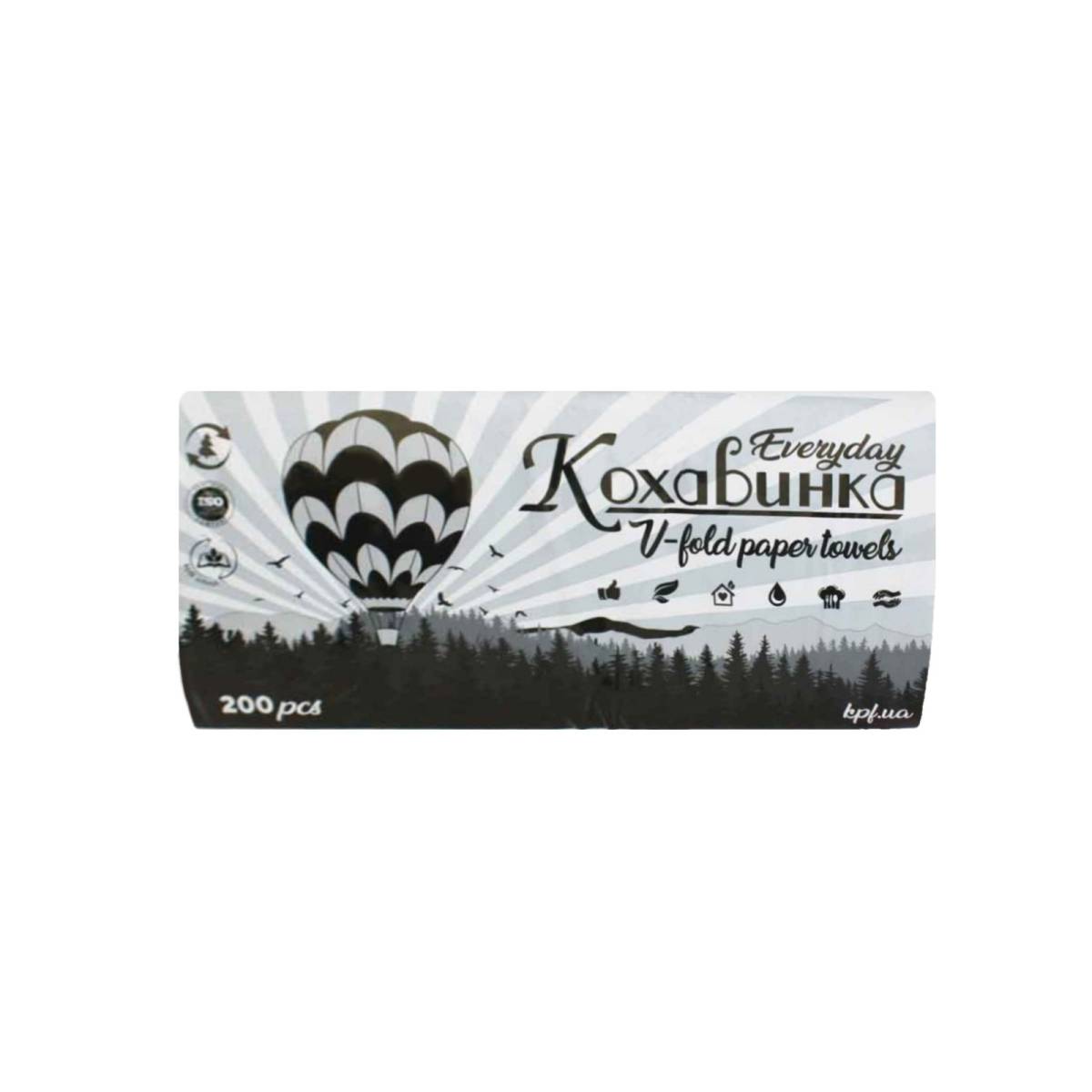 Полотенца листовые "Кохавинка" серые, лист 230х250 (20 упаковок) 51103 Кохавинська паперова фабрика