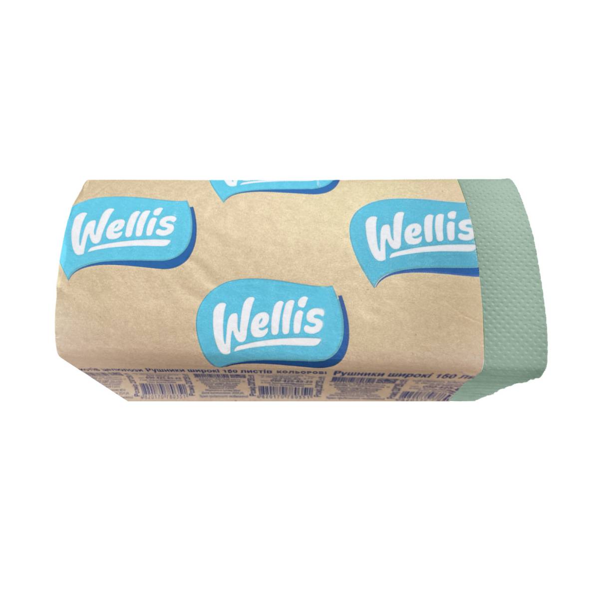 Рушники листові “WELLiS” кольорові, лист 230х250 (25 упаковок) 49077 Кохавинська паперова фабрика