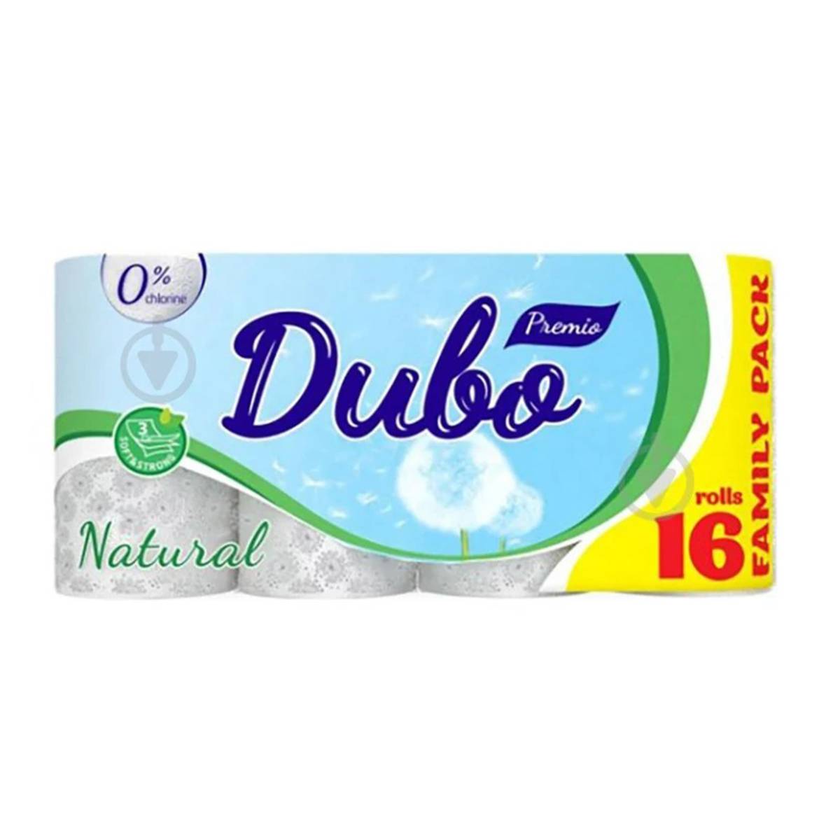 Папір туалетний целюлозний на гільзі “Диво Premio Natural” (Упаковка 48 рулонів) 51496 Київський картонно-паперовий комбінат
