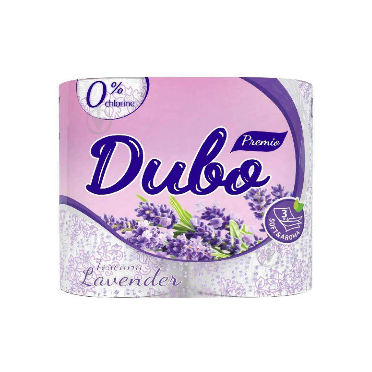 Папір туалетний целюлозний на гільзі “Диво Premio Toscana Lavender” (Упаковка 4 шт)