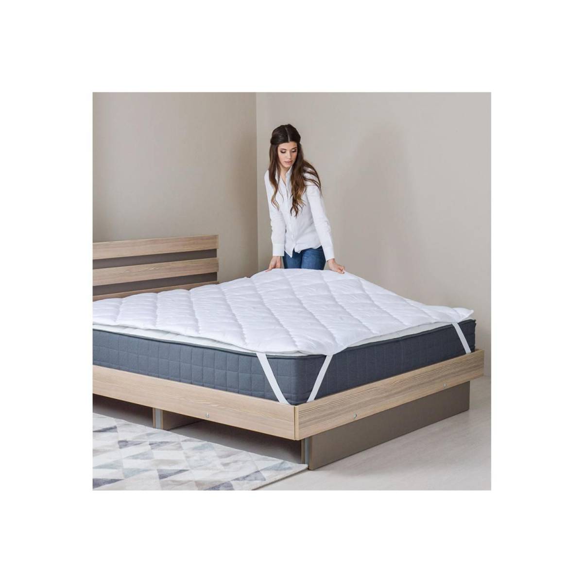 Наматрацник стьобаний Hotel Lux 180x200 з резинками по кутах HL-MP180200 HSG