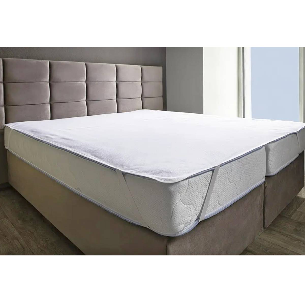 Наматрацник водонепроникний Hotel Lux 140x200 трикотажний на резинці по кутах HL-MPAQ140200 HSG