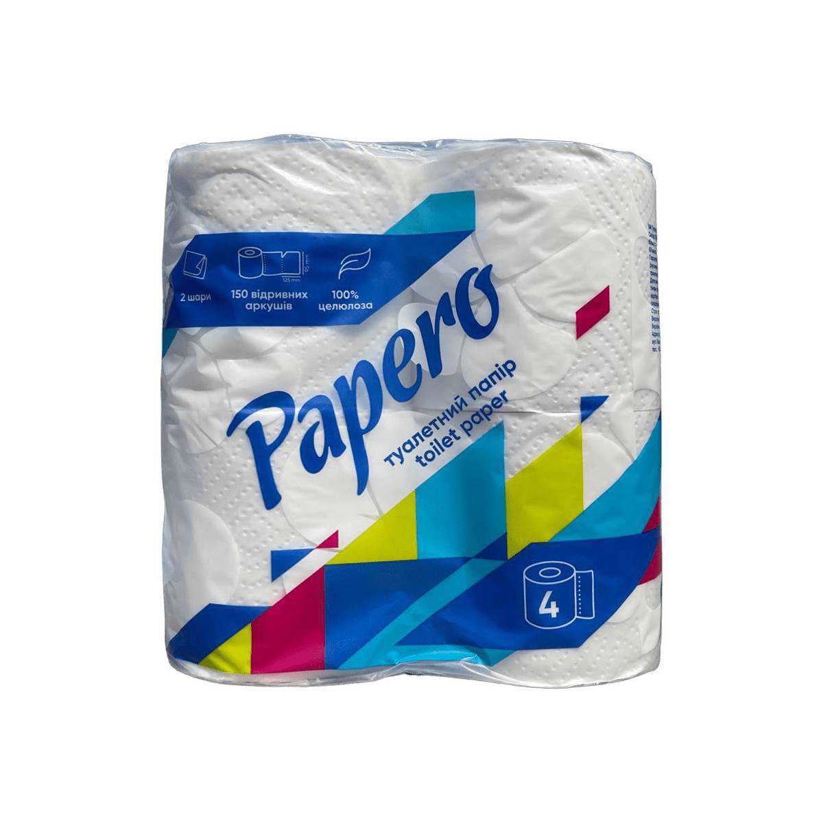 Туалетная бумага "Papero" ТР055 (упаковка 4 шт.) 50466 ТОВ «Картонно-паперова компанія»