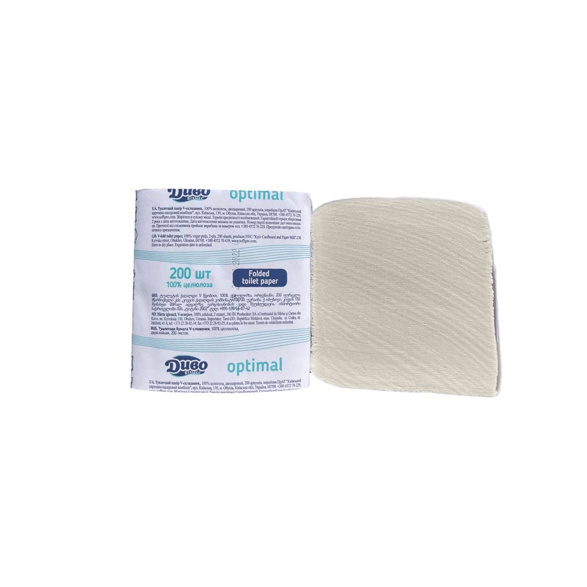 Папір туалетний листовий “ДИВО” Бізнес Optimal (40 упаковок) 51293 ТОВ «Картонно-паперова компанія»