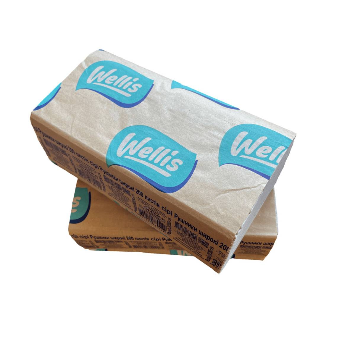 Рушники листові “WELLiS” сірі (Упаковка 20 шт.) 49074 АМЕТИСТ