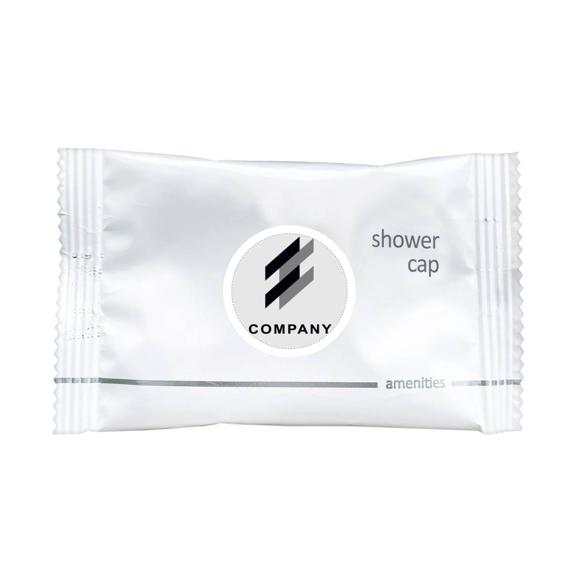 Шапочка для душа Flow Pack с логотипом на круглом стикереFP-SC47LP HSG