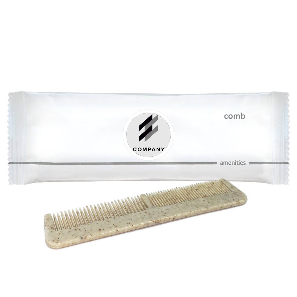 Гребінець ECO 12,7 см Flow Pack з логотипом на круглому стікері FP-C12LP