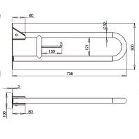 Поручень відкидний для осіб зінвалідністю MEDINOX
