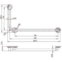 Поручень для лиц с инвалидностью Г-образный MEDINOX