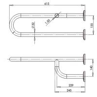 Поручень потрійний лівий для осіб з інвалідністю MEDINOX