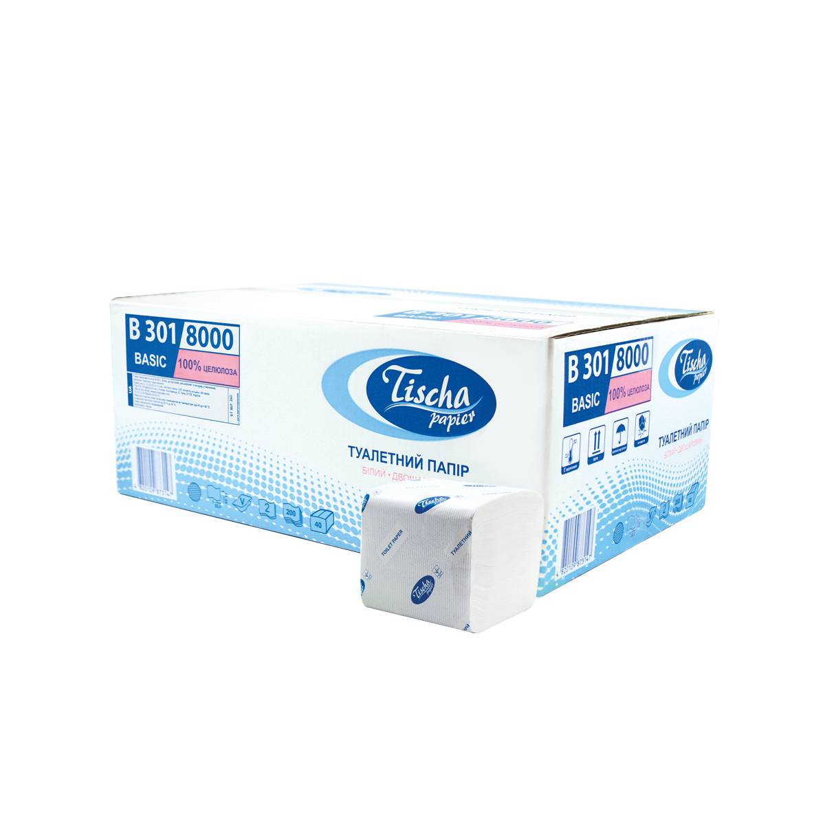 Туалетная бумага в пачке BASIC B301 Tischa Papier