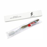 Зубной набор в коробочке из белого картона с логотипом LW-DK5 Gold HSG