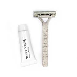 Набор для бритья в коробочке из крафтового картона с логотипом LCr-SK2/S HSG 2