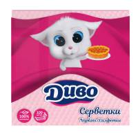 Салфетки столовые "Диво" 100 листов розовые (18 упаковок) 1078 Київський картонно-паперовий комбінат