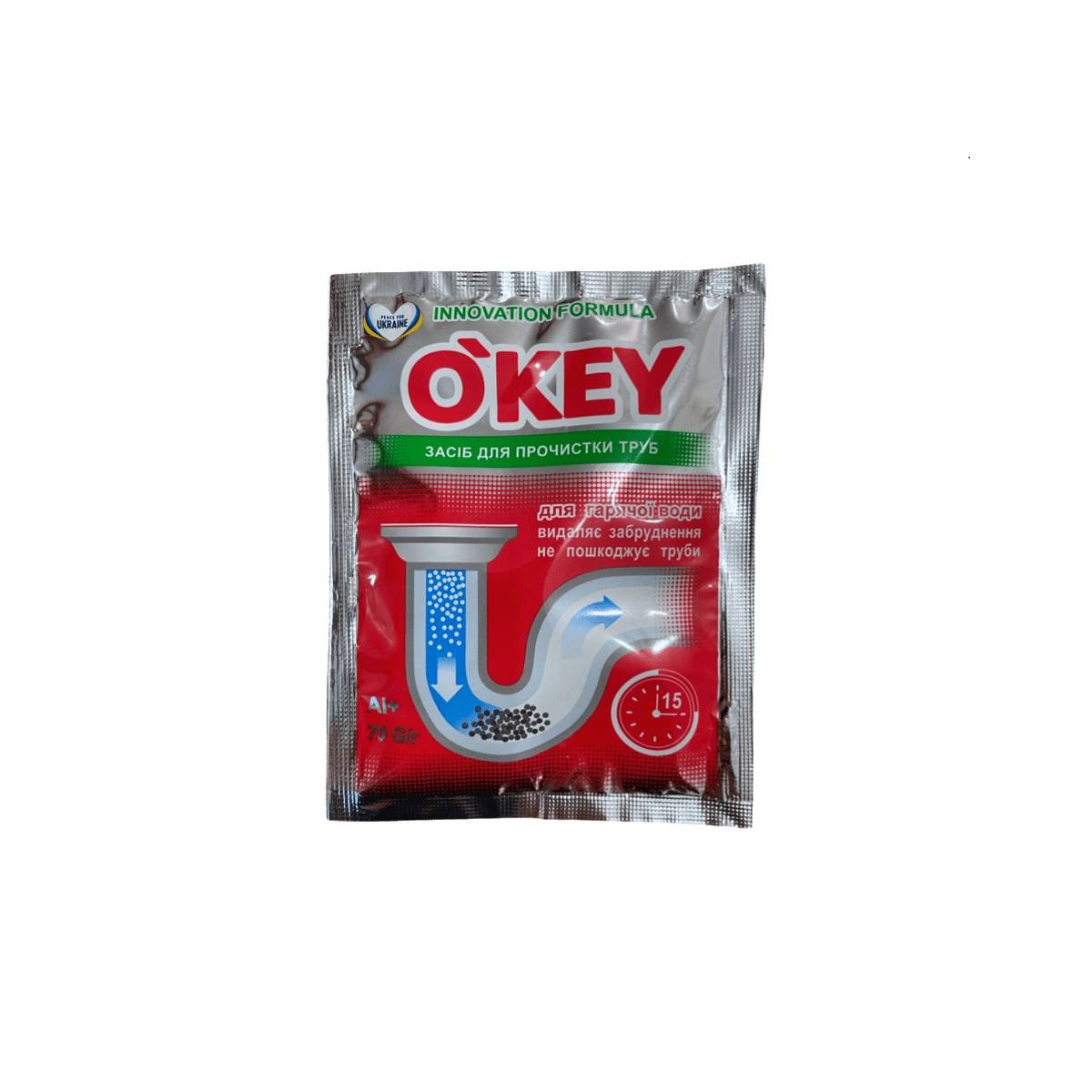 Засіб для прочистки труб «O`KEY» для гарячої води (90 штук)
