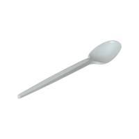 Ложка суповая десертная белая пластик 100 шт (40 упаковок)