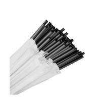 Соломка в индивидуальной упаковке черная без изгиба 200 шт (35 упаковок)