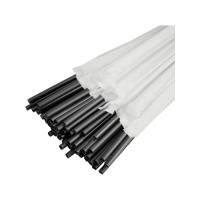 Соломка в индивидуальной упаковке черная без изгиба 200 шт (35 упаковок)