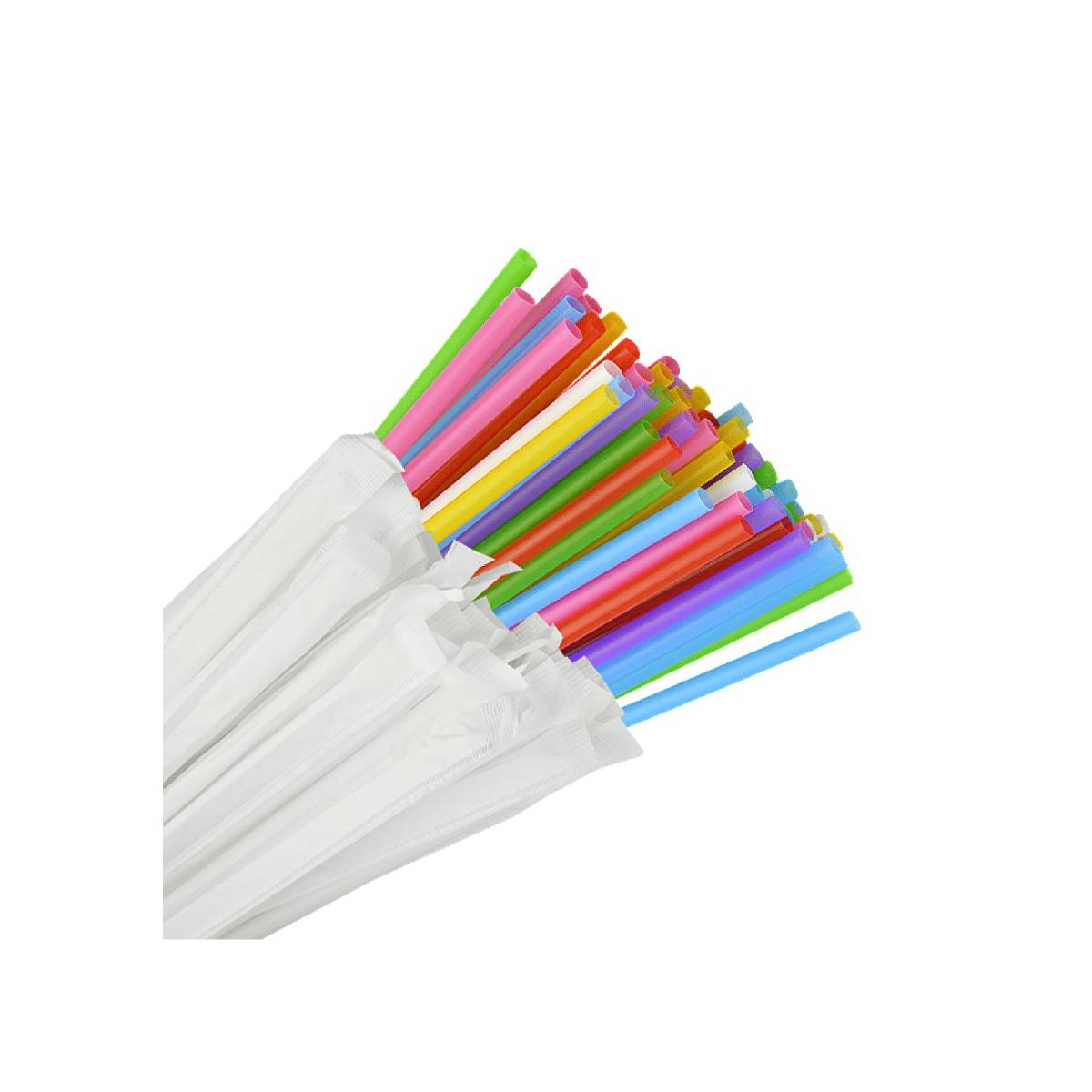 Соломка в індивідуальній упаковці кольорова без...