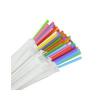 Соломка в індивідуальній упаковці кольорова без вигину 200 шт (25 упаковок)