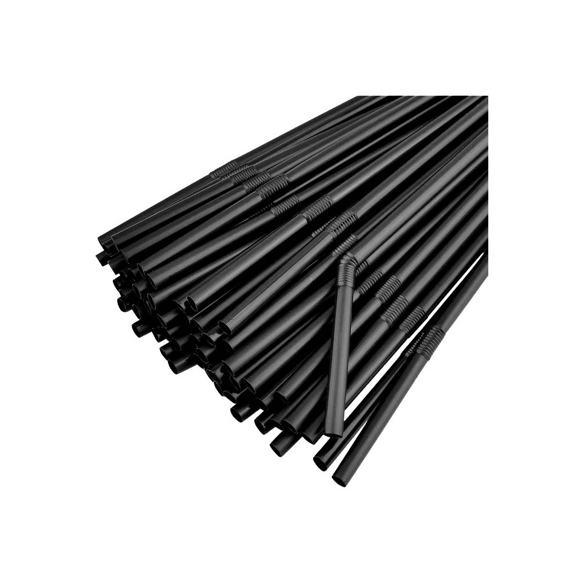 Соломка черная с изгибом 200 шт (60 упаковок)