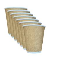 Стакан бумажный крафт двойной 50 шт (30 упаковок)