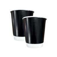 Стакан паперовий ФМД чорний подвійний/ 25 шт (25 упаковок)