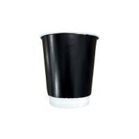 Стакан бумажный ФМД черный двойной/ 25 шт (25 упаковок)