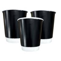 Стакан бумажный ФМД черный двойной/ 25 шт (25 упаковок)