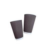 Стакан паперовий гофрований 450 мл коричневий 25 шт (32 упаковки)