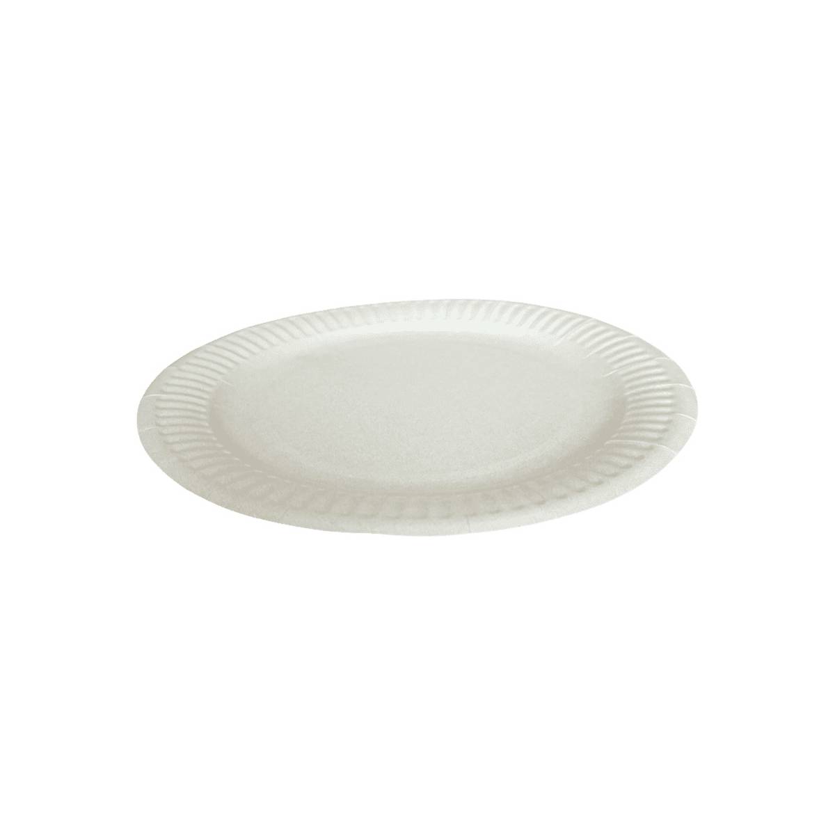 Тарілка паперова ламінована біла 100 шт (24 упаковки) 51371