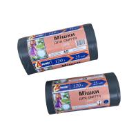 Мусорные пакеты Дионис черные 120 л 25 шт (12 упаковок)