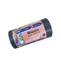 Пакети для сміття Діоніс чорні 120 л 25 шт (12 упаковок)