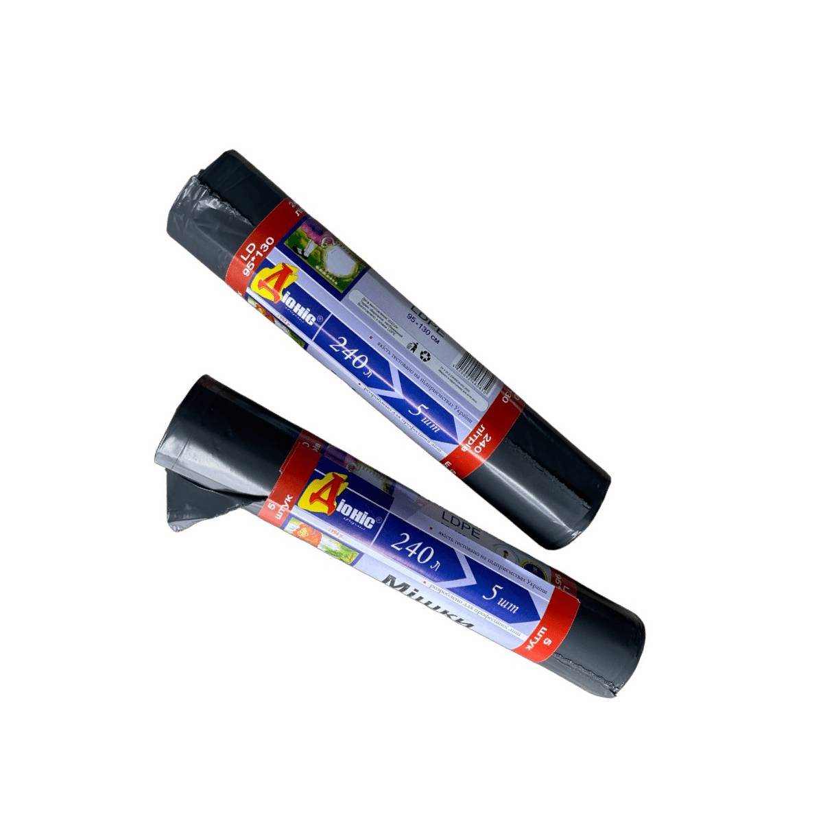 Пакети для сміття Діоніс чорні 240 л 5 шт (25...