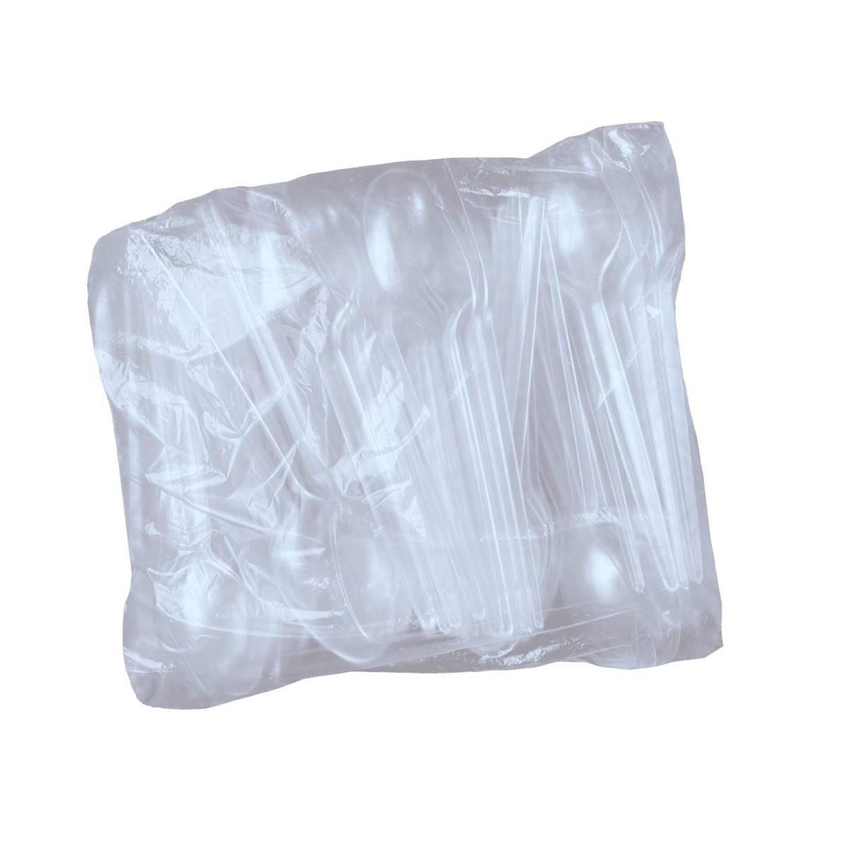 Ложка столова пластикова одноразова прозора 100 шт (40 упаковок) 51369