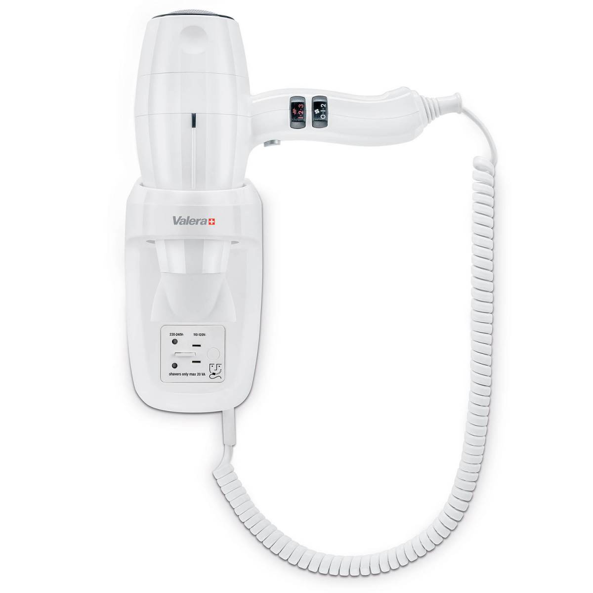 Фен настінний Silent Jet Protect 2000 Shaver професійний з розеткою для електробритви 586.10/044.06 Valera