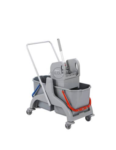 Тележка из пласт. рамой: 2 ведра 25 л., серые,...