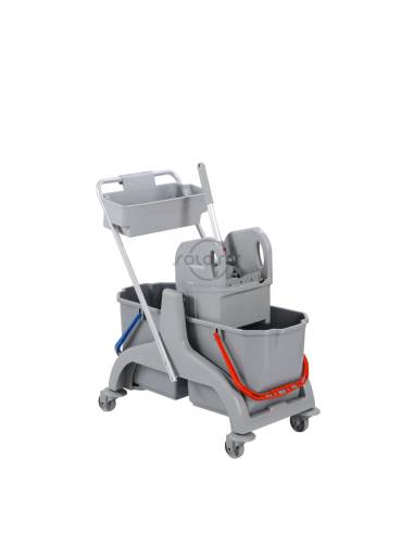 Тележка из пласт. рамой: 2 ведра 25 л., серые,...