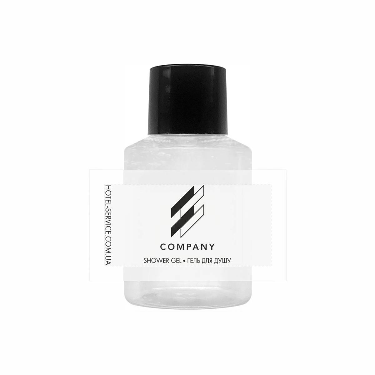 Гель для душу 30 мл з логотипом замовника на паперовій етикетці
