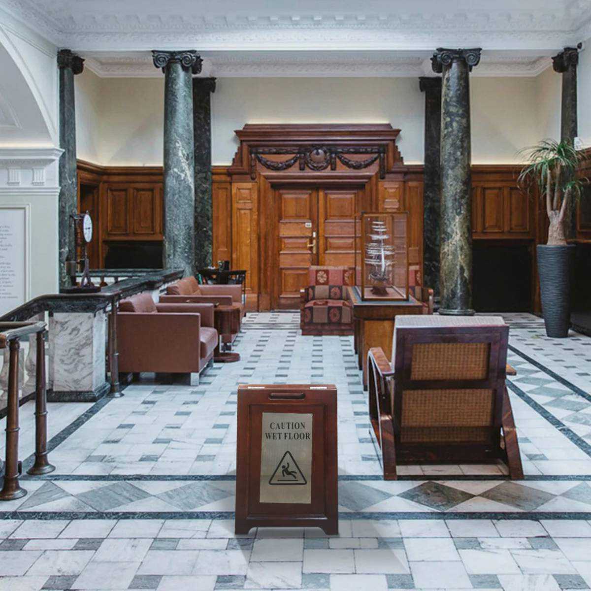 Табличка "Caution Wet Floor", каучуковое дерево HS-P21