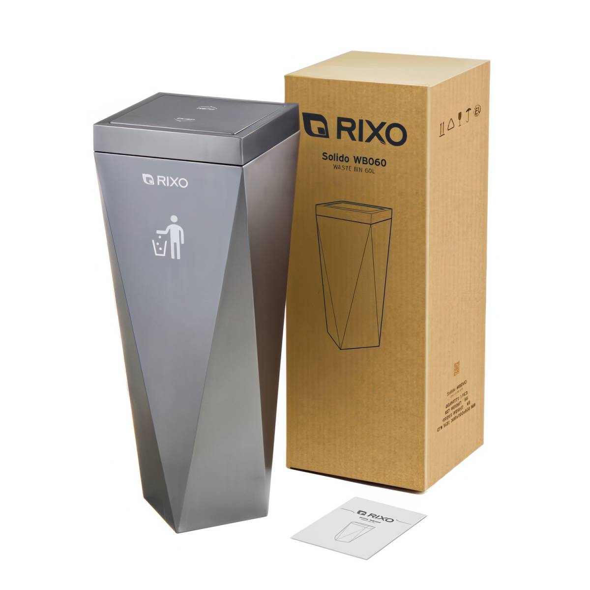 Кошик для сміття з поворотною кришкою Rixo Solido WB060G WB060G Rixo