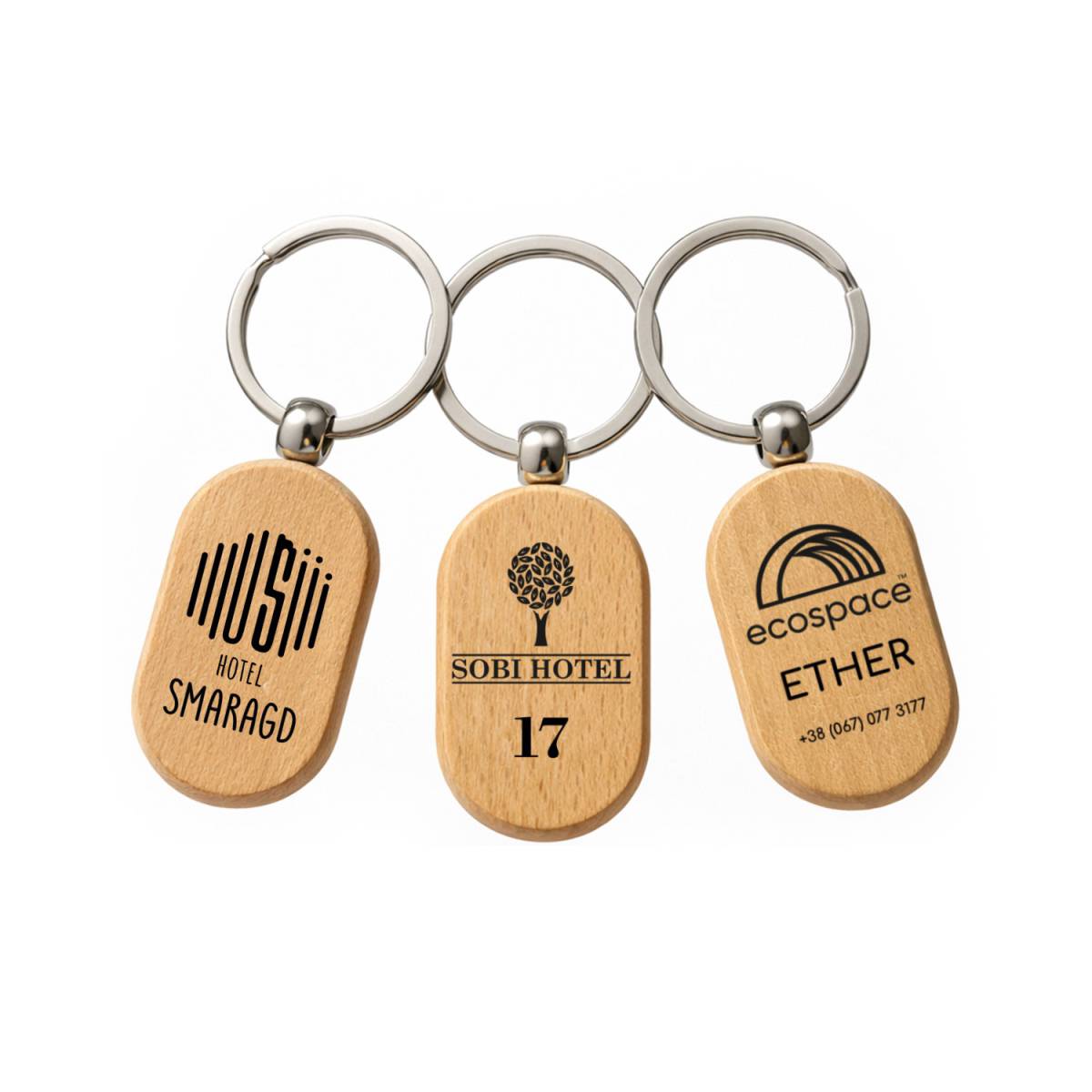 Брелок под гравировку для номеров гостиниц, дерево Kch-W