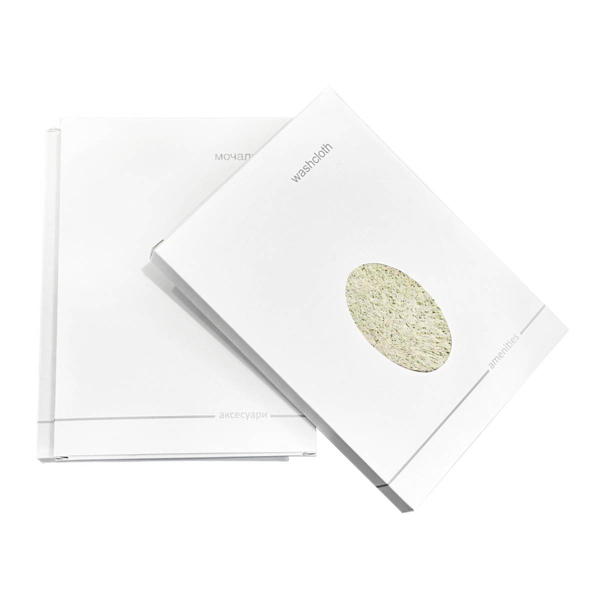 Мочалка натуральная из люффы в картонной коробочке B-L14