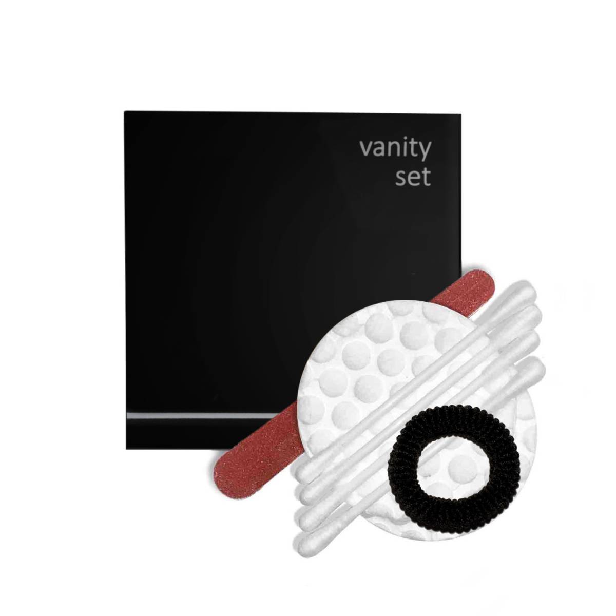 Косметичний VIP набір з резинкою для волосся, в картонній коробочці для готелів B black -VKLG HSG