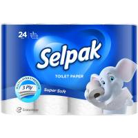SELPAK Туалетная бумага белая 24 шт (3уп/ящ)